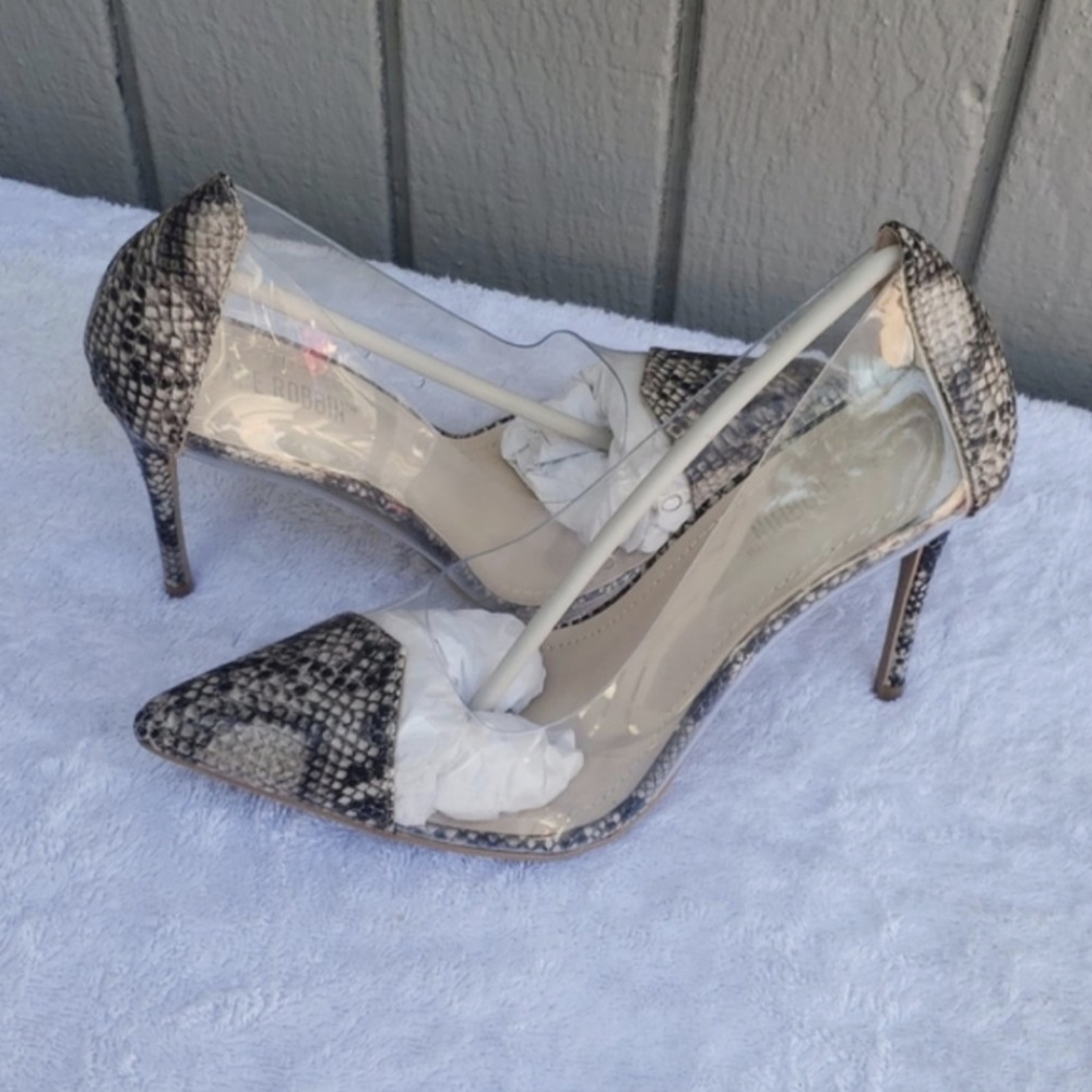 Snake Print Pointed Toe Stilleto Heel